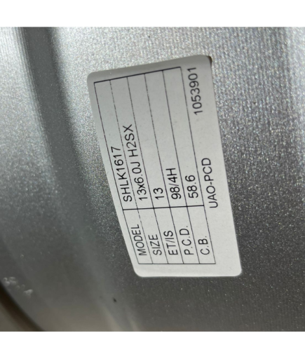 4 Adet CMS-SLK-1617 6*13 4*98 ET13 58,6 SILVER JANT (Takım)