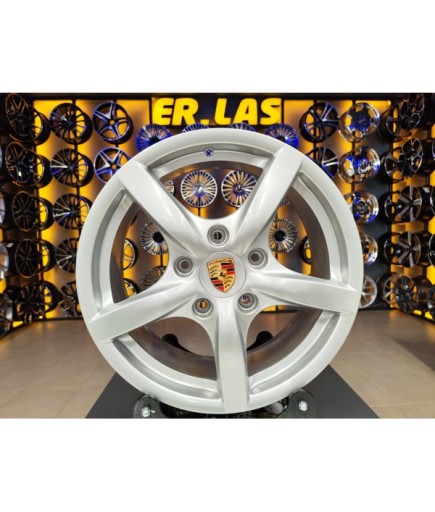 4 Adet PORSCHE ORIJINAL 7*17 5*130 ET55 71.6 SILVER JANT YENİLENMİŞ (Takım)